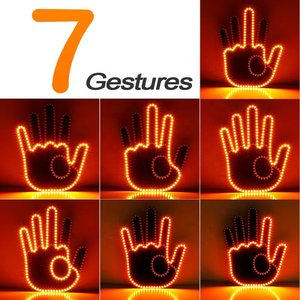 Vente chaude voiture lumières décoration moyen drôle voiture doigt <span class=keywords><strong>lumière</strong></span> avec télécommande amusant geste Led main Signal voiture - Product Image 5
