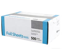 Feuilles de papier aluminium 500 unités, pré-découpées, interpliées, robustes, pour restaurants, traiteurs, cuisson et grillades