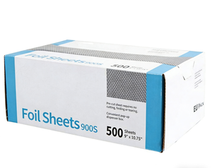 Feuilles de papier aluminium 500 unités, pré-découpées, interpliées, robustes, pour restaurants, traiteurs, cuisson et grillades - Product Image 2