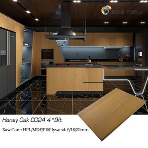 Golden Chameleon C024 Honey Oak Natural <strong>Wood</strong> <strong>Burl</strong> <strong>Veneer</strong> MDF Panel 19mm High Gloss UV Finish Eco-Friendly 4x8 Laminate for - Product Image 1