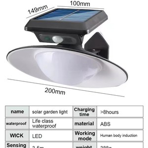 Lampe murale solaire KF-028 SMD2835, faisceau de 20 degrés, étanche, pour jardin, rue, extérieur - Product Image 4