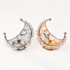 Soporte de luz de té de Metal y cristal dorado, decoración del hogar, centro de mesa de fiesta, soporte superior para candelabros de boda - Product Image 4