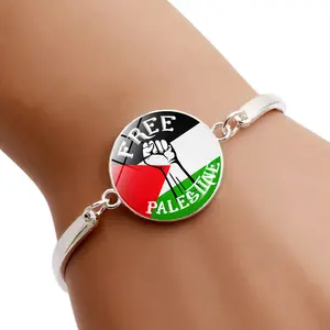 Custom Epoxy Palestine Vlag Logo Armbanden Palestijnse Kaart Armbanden Vrijheid Vrede Palestine Einde Apartheid Armband Sieraden