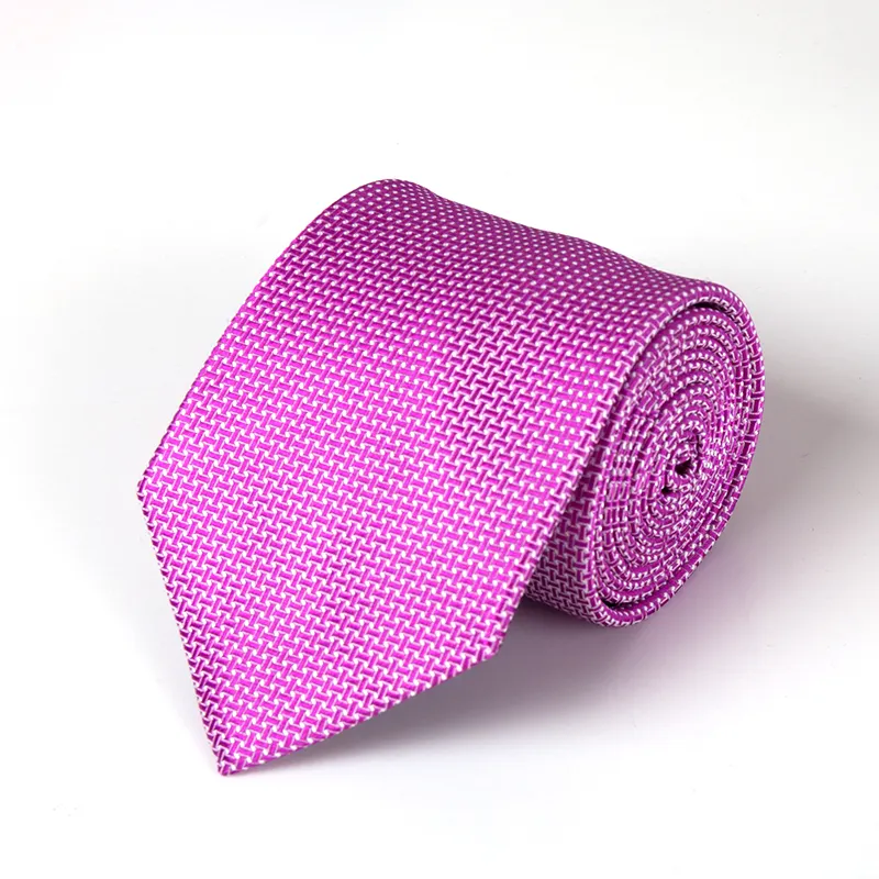 Good Quality Personalised Woven Labels Mens Purple Silk Custom Design Embroidered Small Dot Tie