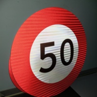 Panneau de signalisation routière personnalisé, rond, limite de vitesse 50, en aluminium, film réfléchissant prismatique, signalisation de sécurité routière pour autoroute et rue