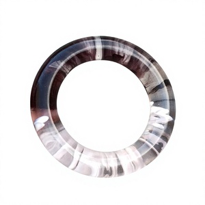 Ensemble de bracelets en résine et bois géométriques de qualité supérieure, unisexe, élégants, orange, bleu, marron, blanc, colorés, bijoux cadeau - Product Image 5