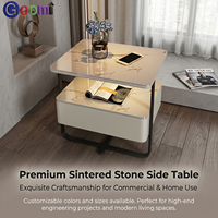 Table de chevet multifonctionnelle intelligente, chargeur sans fil LED, haut-parleur Bluetooth USB et armoire de rangement pour chambre à coucher avec verrouillage par mot de passe
