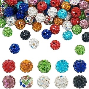 10mm ronde dikke hars strass kralen polymeerklei balletjes ingelegd met kristallen Shambhala kralen voor het maken van pen sieraden armbanden - Product Image 4