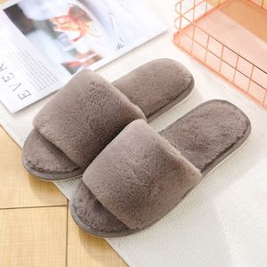 Chaussons d'intérieur pour femmes, chaussures chaudes d'hiver, mules plates à enfiler, pantoufles en fausse fourrure pour femmes, tailles 36-41, vente en gros - Product Image 3