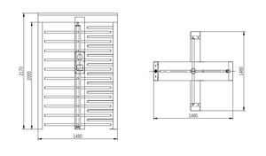 ACS Auto ADA tuân thủ cổng kiểm soát truy cập Chiều cao đầy đủ-lối đi rộng 1200mm cho xe lăn/xe đẩy - Product Image 4