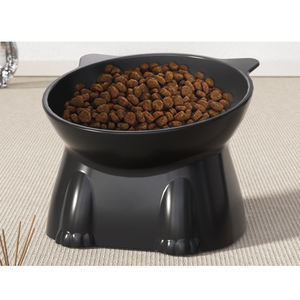 Large Capacity <strong>Plastic</strong> Eco-friendly Solid Pet Food <strong>Bowl</strong> for <strong>Dogs</strong> &amp; Cats Classics High Foot Design Oblique Neck Protection - Product Image 4