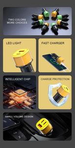 Caricabatterie <span class=keywords><strong>per</strong></span> <span class=keywords><strong>Auto</strong></span> in Lega di Alluminio a <span class=keywords><strong>Doppia</strong></span> Porta 48W QC3.0 <span class=keywords><strong>USB</strong></span> <span class=keywords><strong>per</strong></span> Telefoni Cellulari - Product Image 6