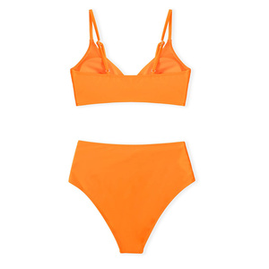 Fabricant de vêtements – Nouveauté 2026 : Ensemble bikini <span class=keywords><strong>2</strong></span> pièces pour <span class=keywords><strong>femme</strong></span> – Soutien-gorge plissé à col en V et culotte de bain taille haute - Product Image 5