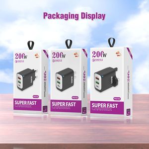 200W 플러그 3 포트 EU 미국 영국 USB 타입 C 블록 아이폰 17 16 15 14 13 12 프로 최대 샤오미 삼성 고속 충전 전화 벽 충전기 - Product Image 6