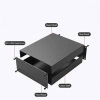 Caixa de Controle em Alumínio Anodizado Preto 125*51mm com Acabamento Fosco Escovado, Placa Final Personalizada, Comprimento Sob Medida, Classificação IP54