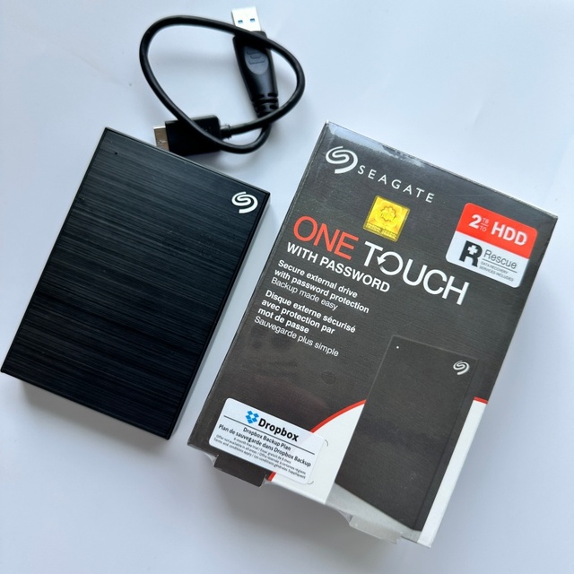 One Touch 1000GB USB 3.0 Portable External Hard Drive With Password Dropbox Backup Plan for PC Laptop