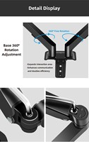 Swelix M22B Bras de moniteur à double écran pour support de table pivotant inclinable à double écran dynamique de 17 à 30 pouces