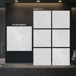 Azulejos de porcelana esmaltada mate con inspiración en mármol Qura Statuario de 800x800 mm para un elegante piso interior. - Product Image 3