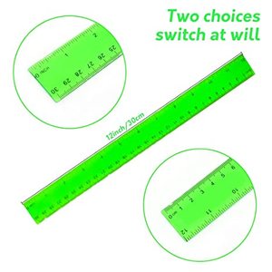 Règle claire assortie <span class=keywords><strong>en</strong></span> plastique transparent flexible coloré de millimètres et de pouces avec des centimètres - Product Image 6