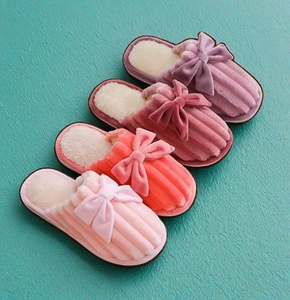New Cotton Corduroy <b>Slippers</b> Autumn and Winter Warm Non-slip Indoor <b>Slippers</b> Cute Plush <b>Slippers</b> Home - Product Image 1