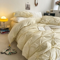 Nouvelle Housse de Couette Personnalisée en Polyester 100% Anti-Boulochage, Motif Floral Coréen Dessin Animé, 4 Pièces, Tissée, Taille Queen/King, 100TC