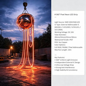 Tubo <span class=keywords><strong>LED</strong></span> Flessibile in Silicone <span class=keywords><strong>Nero</strong></span> 360°, Striscia <span class=keywords><strong>LED</strong></span> Neon Flessibile 60 <span class=keywords><strong>LED</strong></span>, Tubo in Silicone 360 Gradi D22 Non <span class=keywords><strong>LED</strong></span> - Product Image 5
