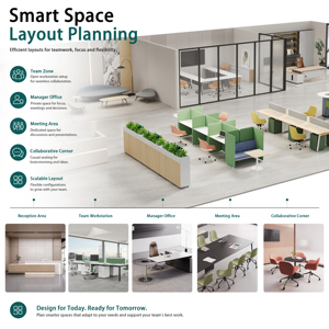 Escritorio Modular de Metal, Estilo Moderno y Simple, Muebles de Oficina, Cubículo para 2, 4 o 6 Personas, para Sala de Oficina - Product Image 3