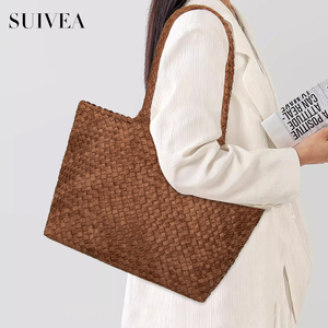 Bolso Tote de Gran Capacidad para Mujer, Tejido a Mano, Texturizado, Moderno, Minimalista, Bolso de Hombro para Viaje, Conjunto Madre-Hija - Product Image 5