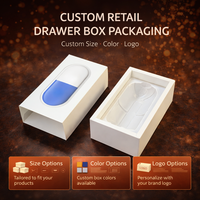 Boîte à tiroirs en carton blanc personnalisée |   Emballage cadeau pour la vente au détail avec insert personnalisé, options multicolores et impression de logo