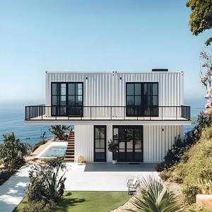 Villa <span class=keywords><strong>moderne</strong></span> <span class=keywords><strong>en</strong></span> acier léger à plusieurs niveaux Maisons préfabriquées à construction rapide pour des retraites côtières et au bord du lac pour des centres de villégiature ou des appartements - Product Image 1