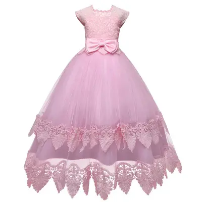 Nanchang Auyan Schal Spitze Hochzeit besticktes Mädchen Baby Prinzessin Spitzen kleid für Kinder