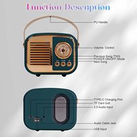 Altavoces Inalámbricos Personalizados de Caja Retro con Bluetooth, Nuevo Diseño Clásico, Hermoso, Vintage y Portátil con Radio FM y Entrada AUX