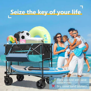 Personalizado trasero abierto 4 ruedas portátil ajustable plegable doble plegable al aire libre jardín carro playa Picnic Camping carro - Product Image 5