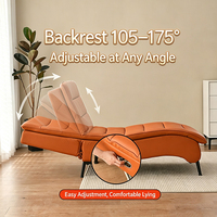 Chaise longue inclinable, canapé-lit paresseux, mobilier de balcon, chaise de loisirs, fauteuil minimaliste moderne en cuir pour salon et chambre à coucher