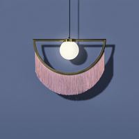 Lampe suspendue moderne en macramé doré avec pampilles, globe en verre, pour salon, chambre, café, bar, restaurant, hôtel, décoration