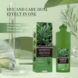 Shampoo <span class=keywords><strong>Colorante</strong></span> al Rosmarino 420ml 2 in 1 Mousse Schiumosa con Estratti Naturali di Erbe Cambia Rapidamente il Colore dei <span class=keywords><strong>Capelli</strong></span> in Nero <span class=keywords><strong>per</strong></span> Donne - Product Image 6