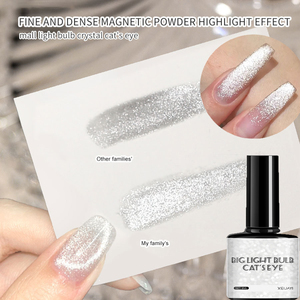 Gel Pailleté Réfléchissant Argenté, <span class=keywords><strong>Vernis</strong></span> à Ongles Semi-Permanent à Séchage Rapide UV, Peinture Aérographe, Décoration d'Ongles Semi-Permanente, Gel Effet Œil de Chat - Product Image 2