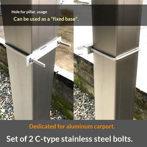 Tắm Bãi đậu xe cố định kim loại bu lông U bu lông không cần khoan nhôm cột cơ sở thép không gỉ 2 miếng (2 150mm - Product Image 6
