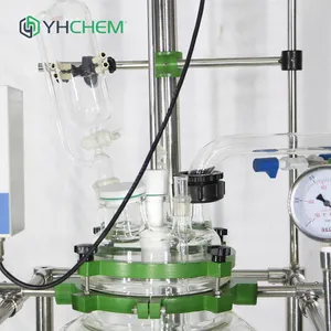 उच्च तापमान प्रयोगशाला में हलचल किया गया रासायनिक जैकेट वाला ग्लास रिएक्टर गर्म बिक्री