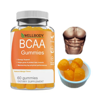 WELLBODY OEM/ODM – Complément Énergétique en Gummies (Créatine, BCAA) – 60 Unités – Pour Hommes – Favorise la Croissance Musculaire – Fournisseur d'Usine en Marque Blanche