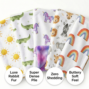 Couverture bébé tout-petit en fausse fourrure de lapin de luxe, 500 g/m², en flanelle polaire, 30x40 pouces, coupe-vent, pour poussette, siège auto et extérieur - Vente en gros - Product Image 4