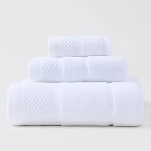 Serviettes éponge de lavage personnalisées Collection d'hôtels douces Serviette de bain de luxe avec un bon ensemble de serviettes de visage en coton