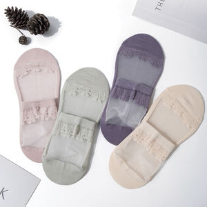 الجملة أزياء جوارب بناتي لطيف كريستال الحرير الجوارب الكاحل النساء الجوارب الشفافة - Product Image 1