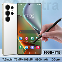 Teléfono Android S25 Ultra Multi-idioma con Stylus, Doble SIM, Pantalla Grande de 7.3 ", Deca Core, 16GB RAM, Smartphone 5G, ¡Gran Venta!