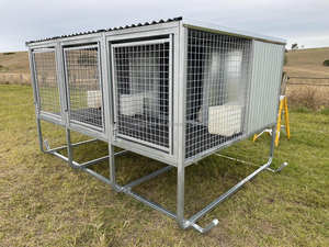 Chenil pour chien de luxe en acier galvanisé, fermé, avec serrure à bouton, écologique, pour usage extérieur, boîte surélevée pour protéger votre chien - Product Image 6