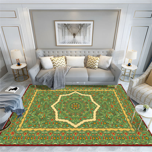 Traditional Floral Rectangle Living Room Carpet Machine Made Synthetic Low Pile Non-Slip Home Use - Product Image 2