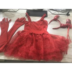 4 potong pakaian kepala wanita, kostum Cosplay Halloween dekorasi seragam Karnaval Wanita, Gaun + sarung tangan + garpu - Product Image 4