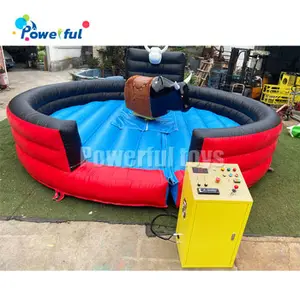 Square Inflatable bull riding machine games rodeo ride bull bouncer round interactive sport game for sale