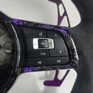 Volant de direction en fibre de carbone forgée et suède le plus populaire avec LED pour VW Golf 7 GTI - Product Image 2