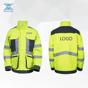High Visibility Security Work Safety Reflective Jacket Waterproof Workwear European